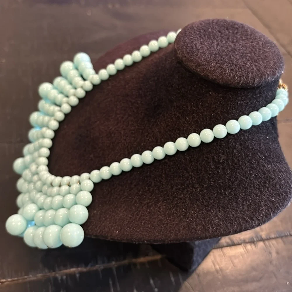J. Crew Statement Having a Ball Bead Beaded Necklace in Aqua​